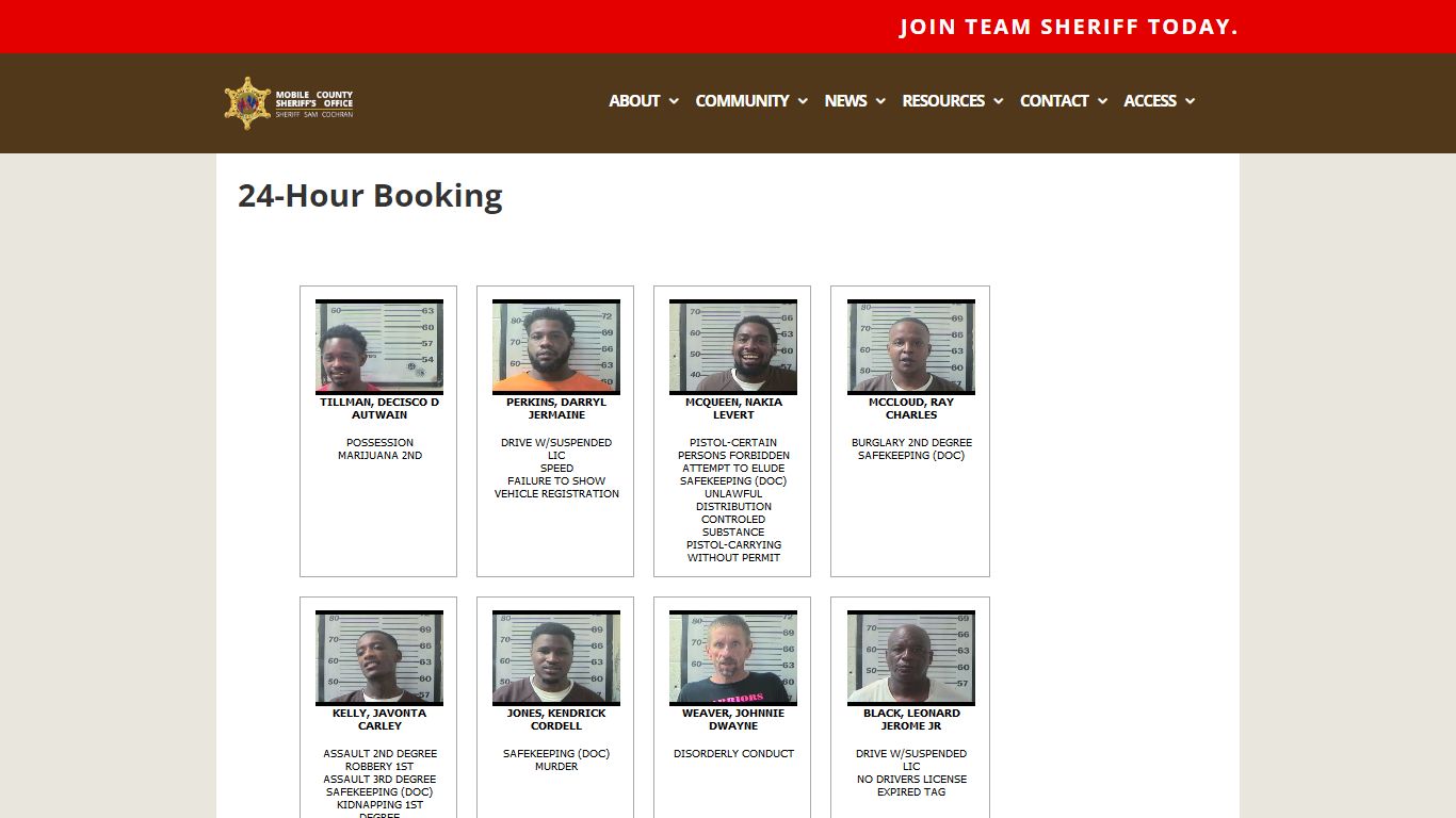 24-Hour Booking | Mobile County Sheriff's Office