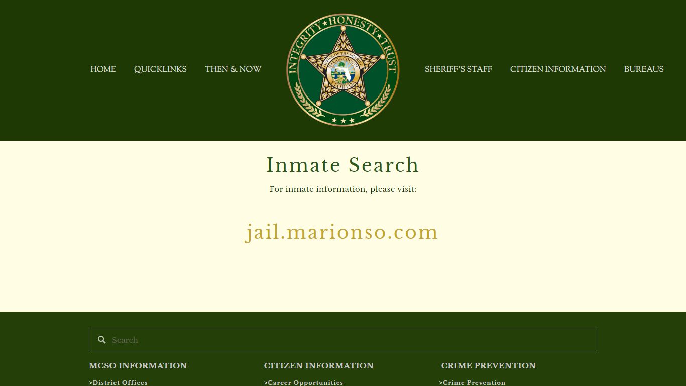 INMATE SEARCH — Marion County Sheriff's Office